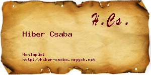 Hiber Csaba névjegykártya